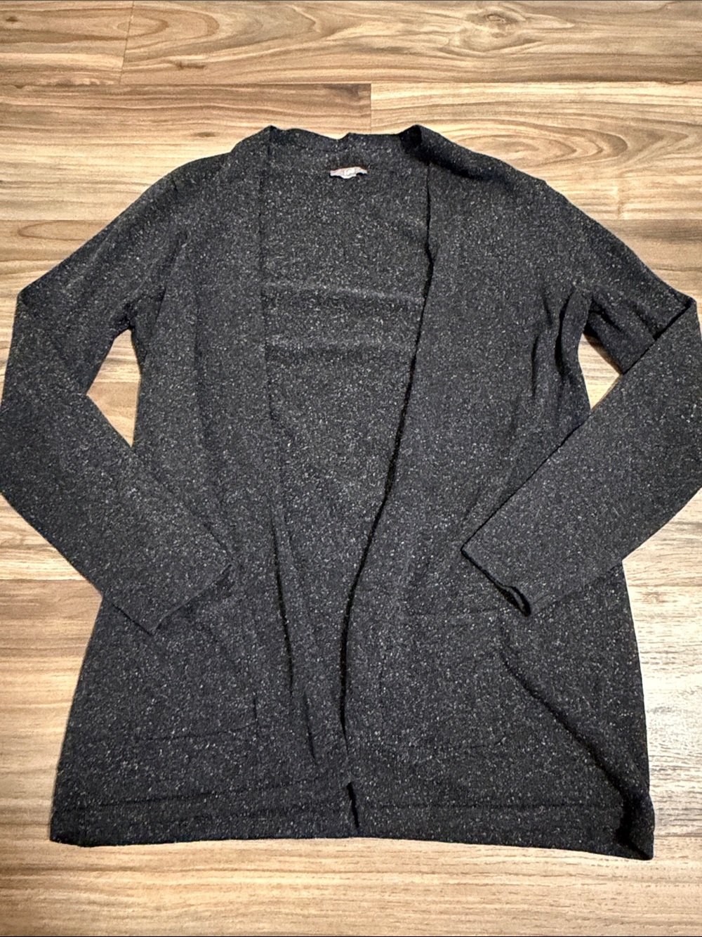 J.Jill Womens Cardigan Sweater Women’s SP Silk Cotton Black Speckle Quiet Luxury